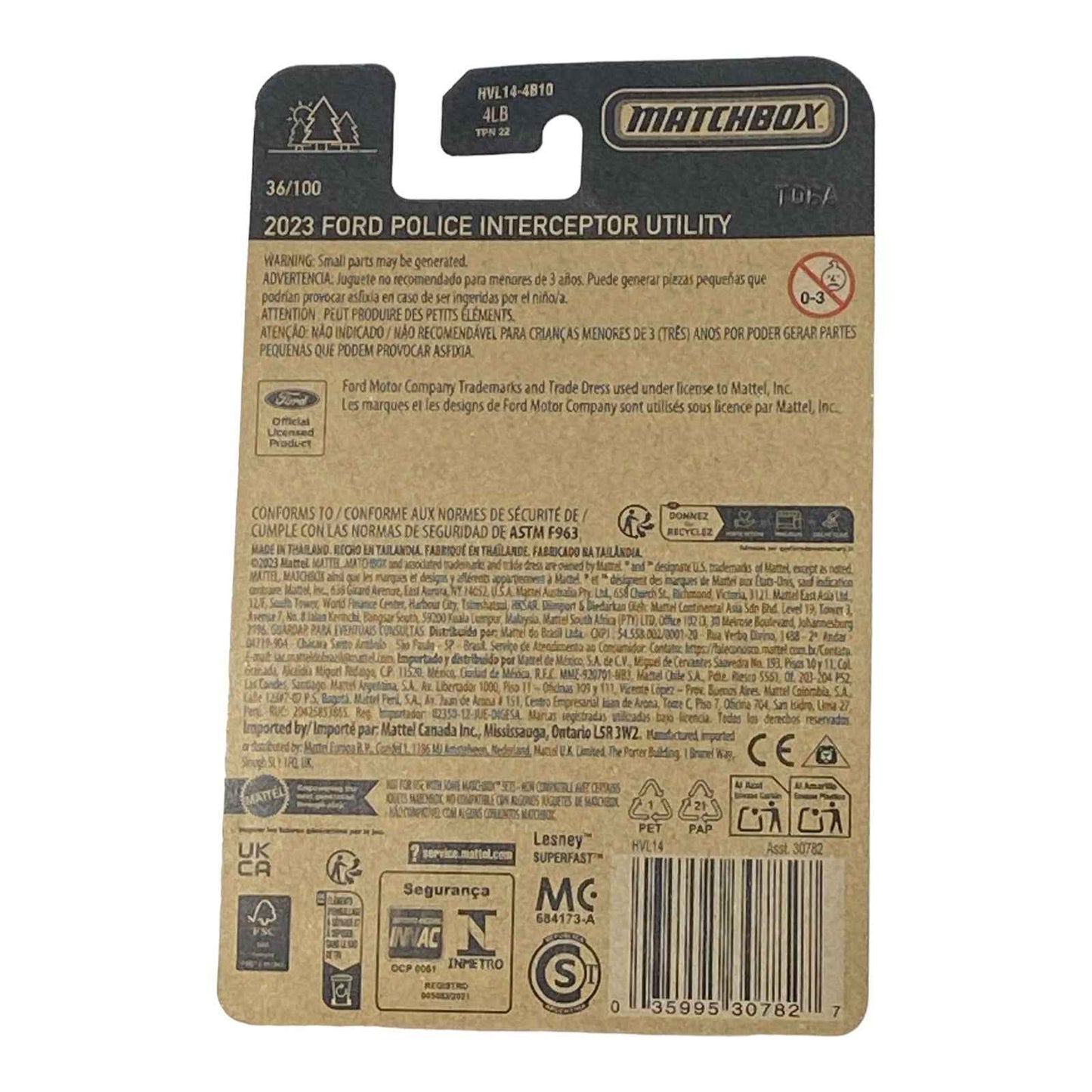 Matchbox 2023 Ford Police Interceptor Utility - Matchbox Series 36/100