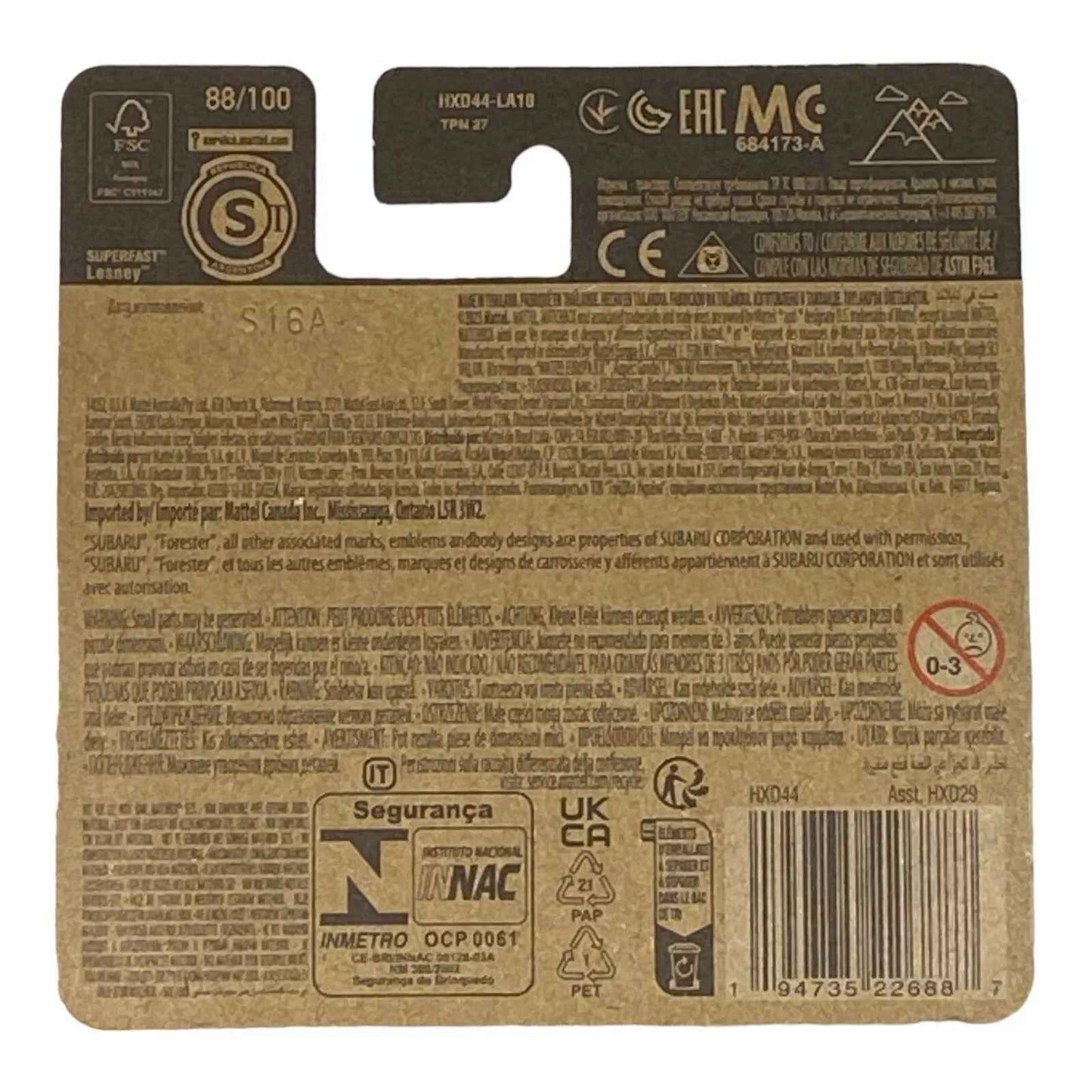 Matchbox 2019 Subaru Forester - Matchbox 70 Years Series 88/100 - Short Card