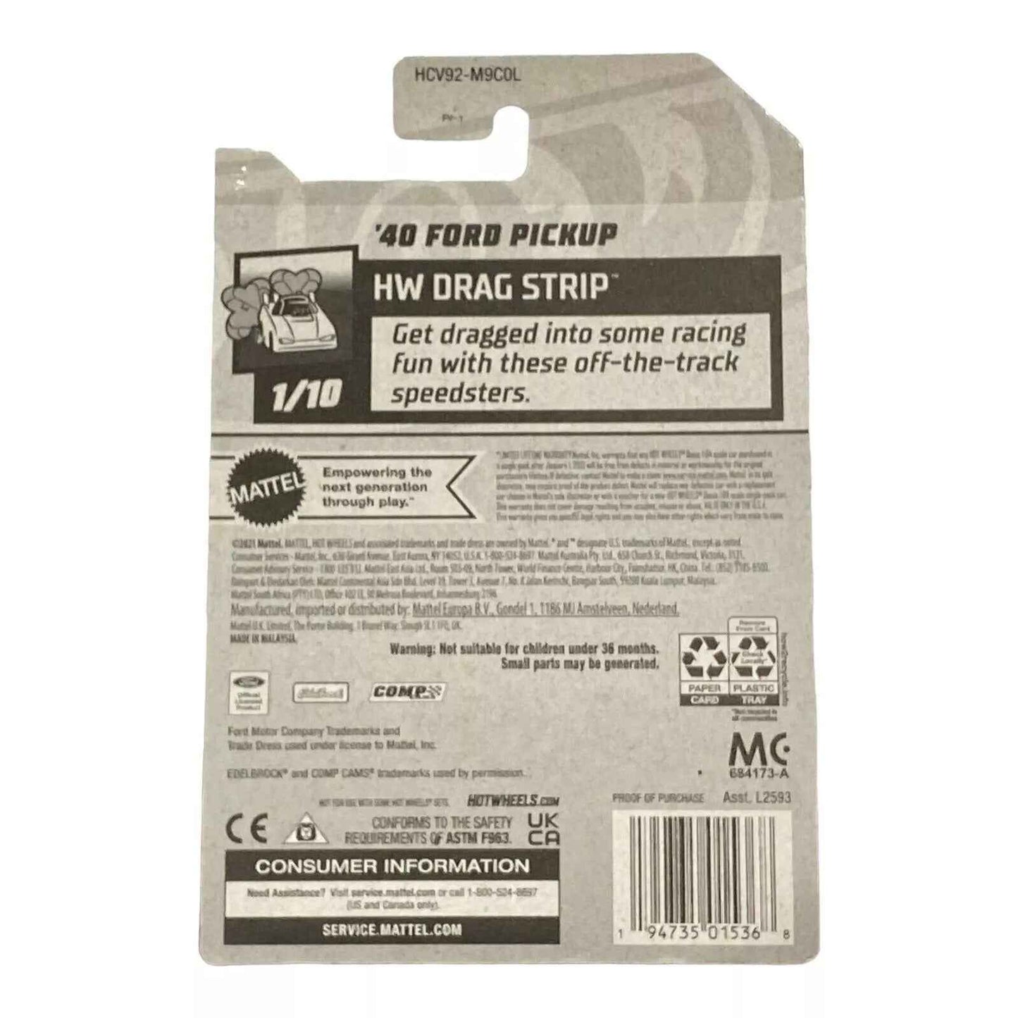 Hot Wheels '40 Ford Pickup - Drag Strip Series 1/10