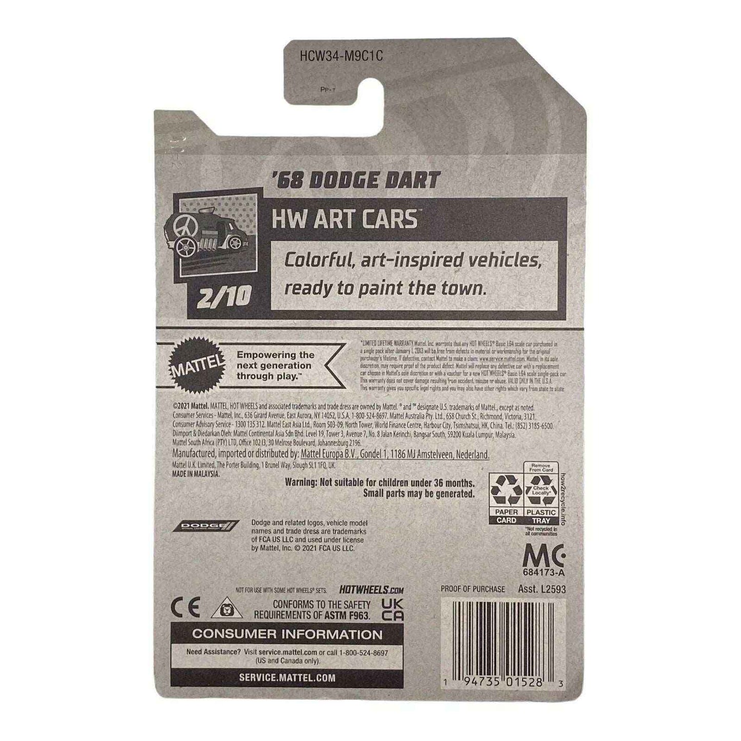 Hot Wheels '68 Dodge Dart - Art Cars Series 2/10