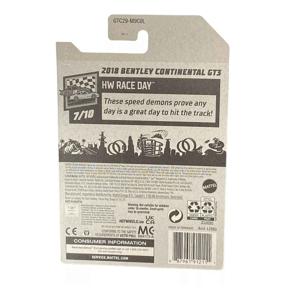 Hot Wheels 2018 Bentley Continental GT3 - Race Day Series 7/10 -