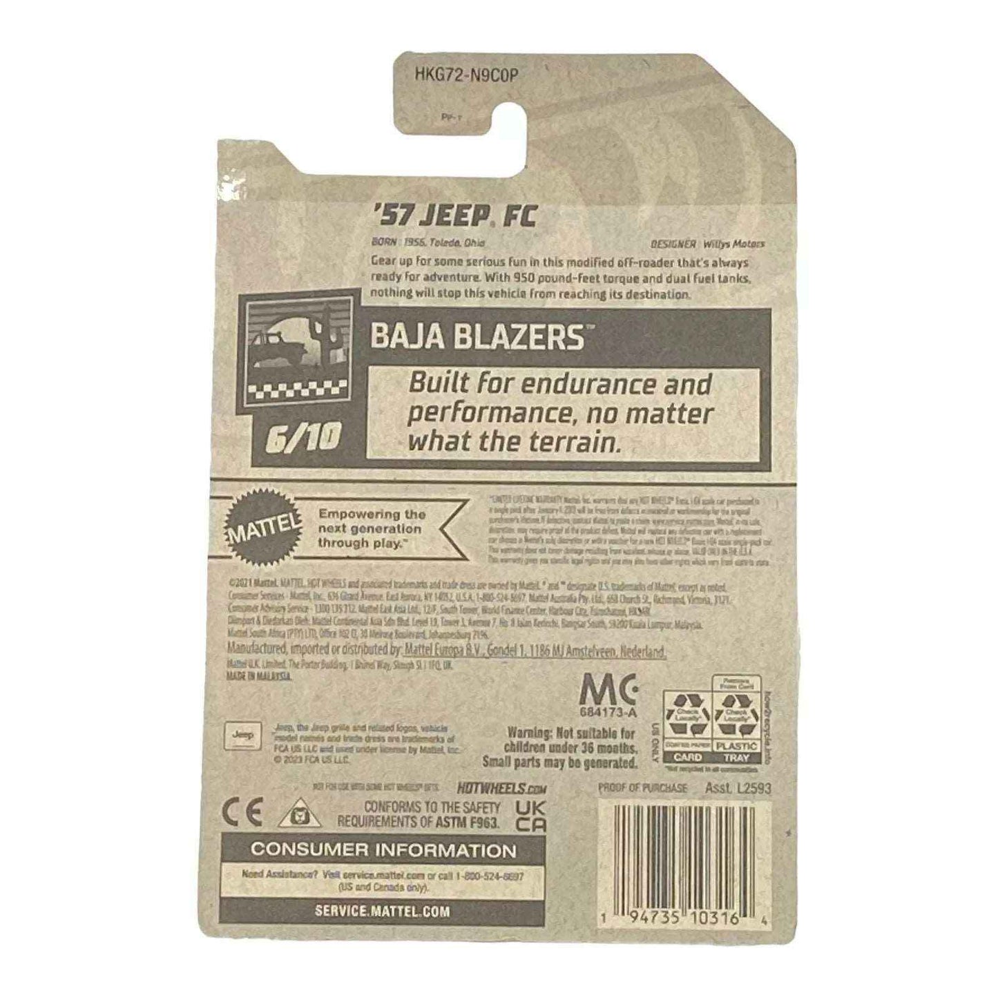 Hot Wheels '57 Jeep FC - Baja Blazers Series 6/10