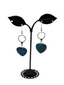 Blue Stone Heart Earrings