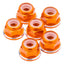 7075 Aluminum M3 Flanged Locknuts - Orange Shine - 6pcs