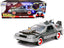 DeLorean Brushed Metal Time Machine with Lights "Back to the Future Part III" (1990) Movie "Hollywood Rides" Series 1/24 Diecast Model Car