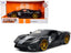2017 Ford GT #2 Matt Black with Silver Stripes and Gold Wheels "Bigtime Muscle" Series 1/24 Diecast Model Car by Jada
