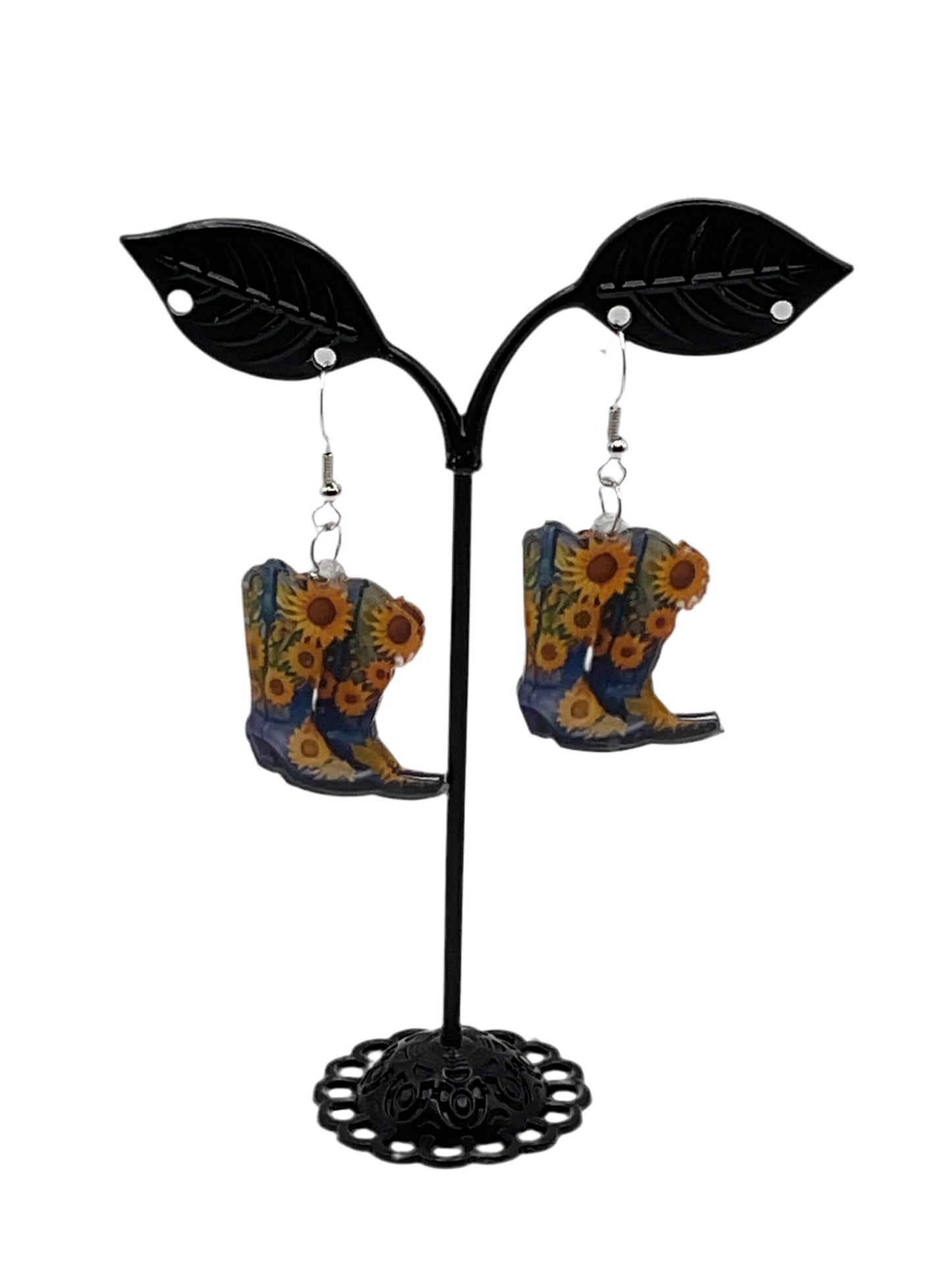 Boots And Sunflower Earrings