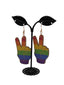 Rainbow Peace Hand Earrings