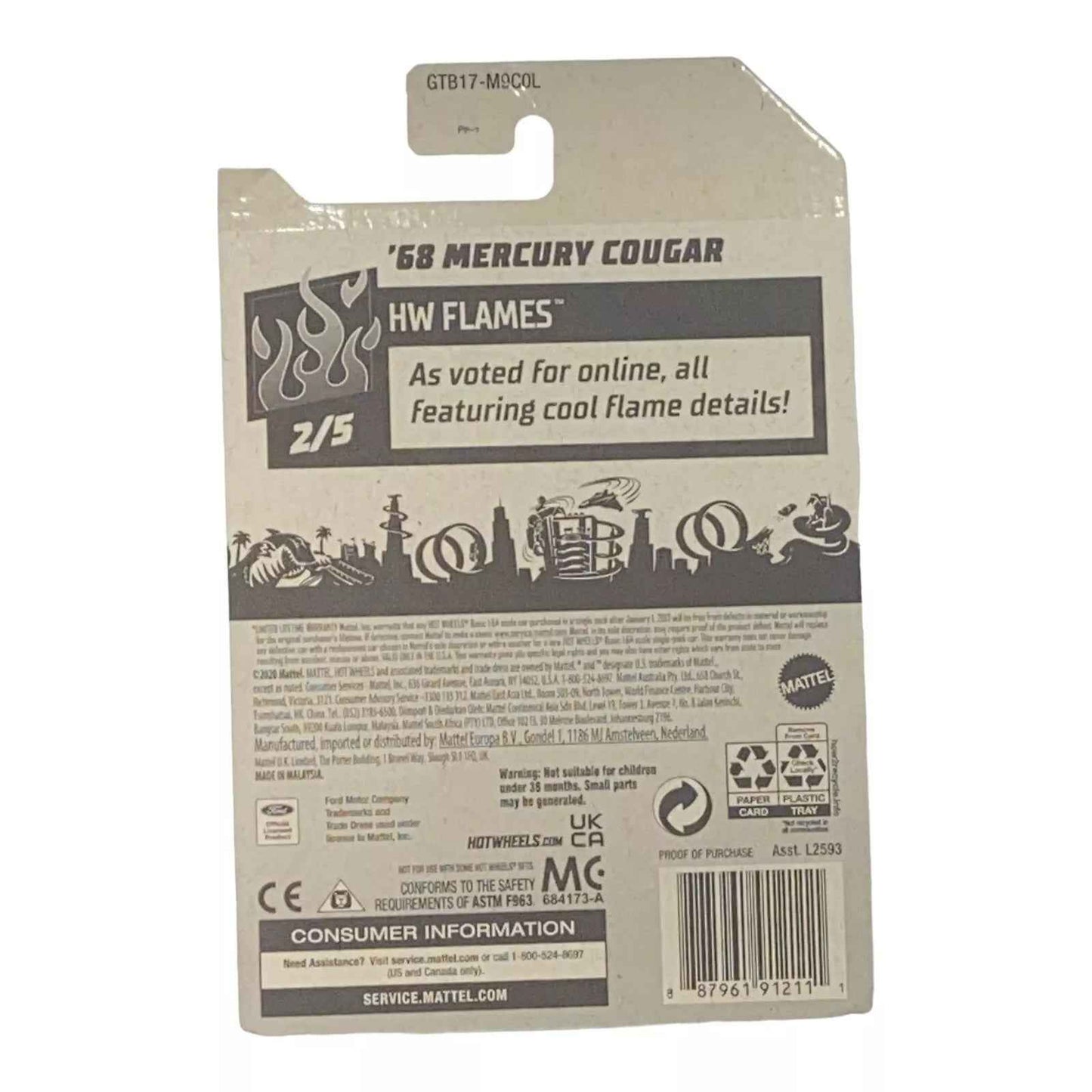 Hot Wheels '68 Mercury Cougar - Flames Series 2/5