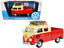 Volkswagen Type 2 (T1) #8 Pickup Truck with Roof Rack and Luggage Red and Yellow 1/24 Diecast Model Car by Motormax
