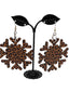 Cheetah print snowflake earrings