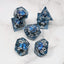 Blue Slaadi's Eye - 7 Piece Moving Eye DnD Dice Set | Acrylic RPG Gaming Dice