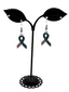 Blue hope awareness ribbon earrings