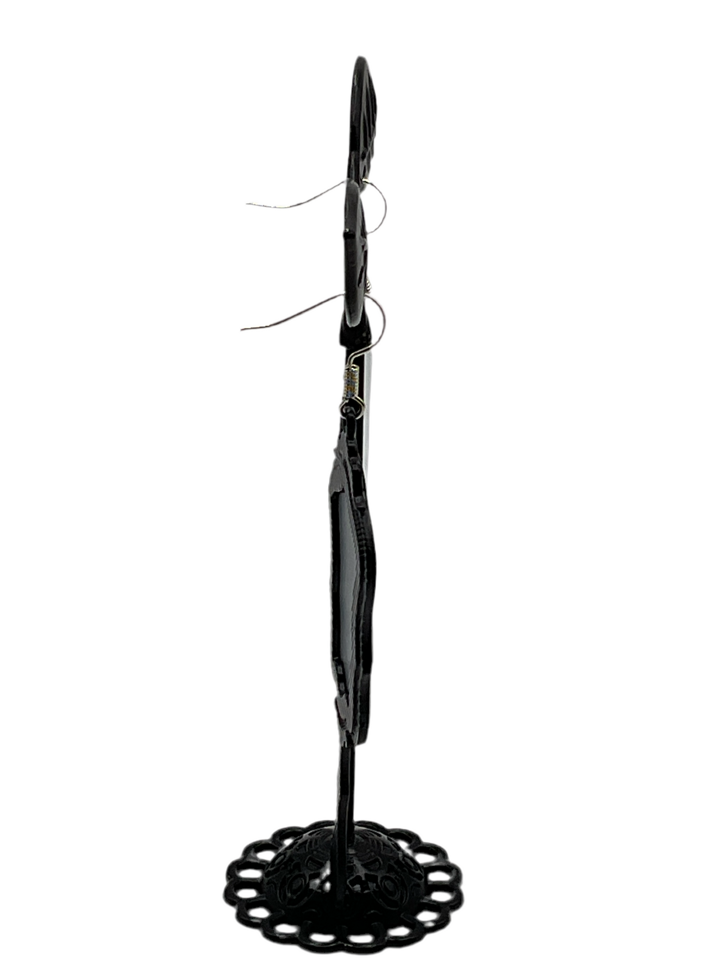 Black Hand Mirror Earrings