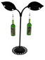 Green Wine Bottle Earrings