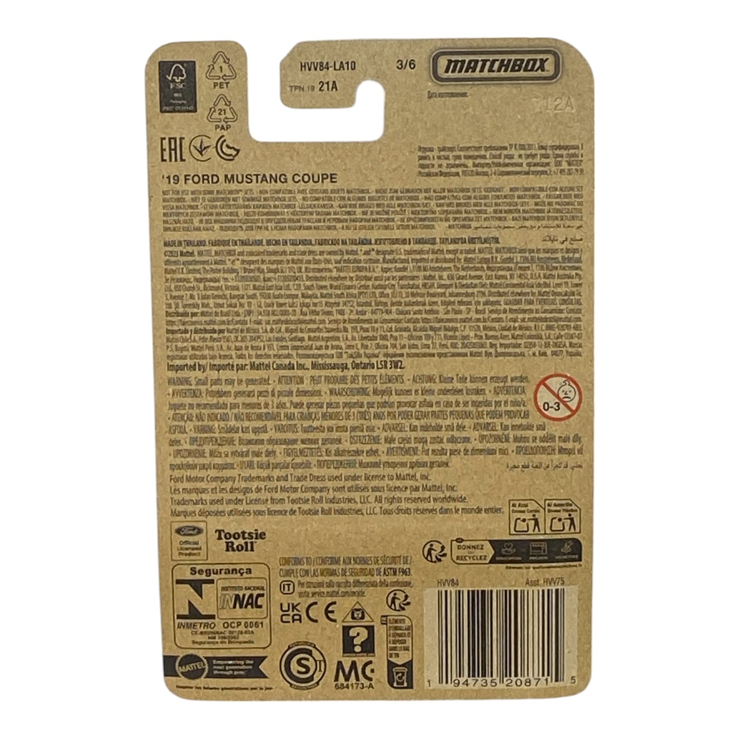 Matchbox '19 Ford Mustang Coupe - Razzles - Matchbox Candy Series 3/6