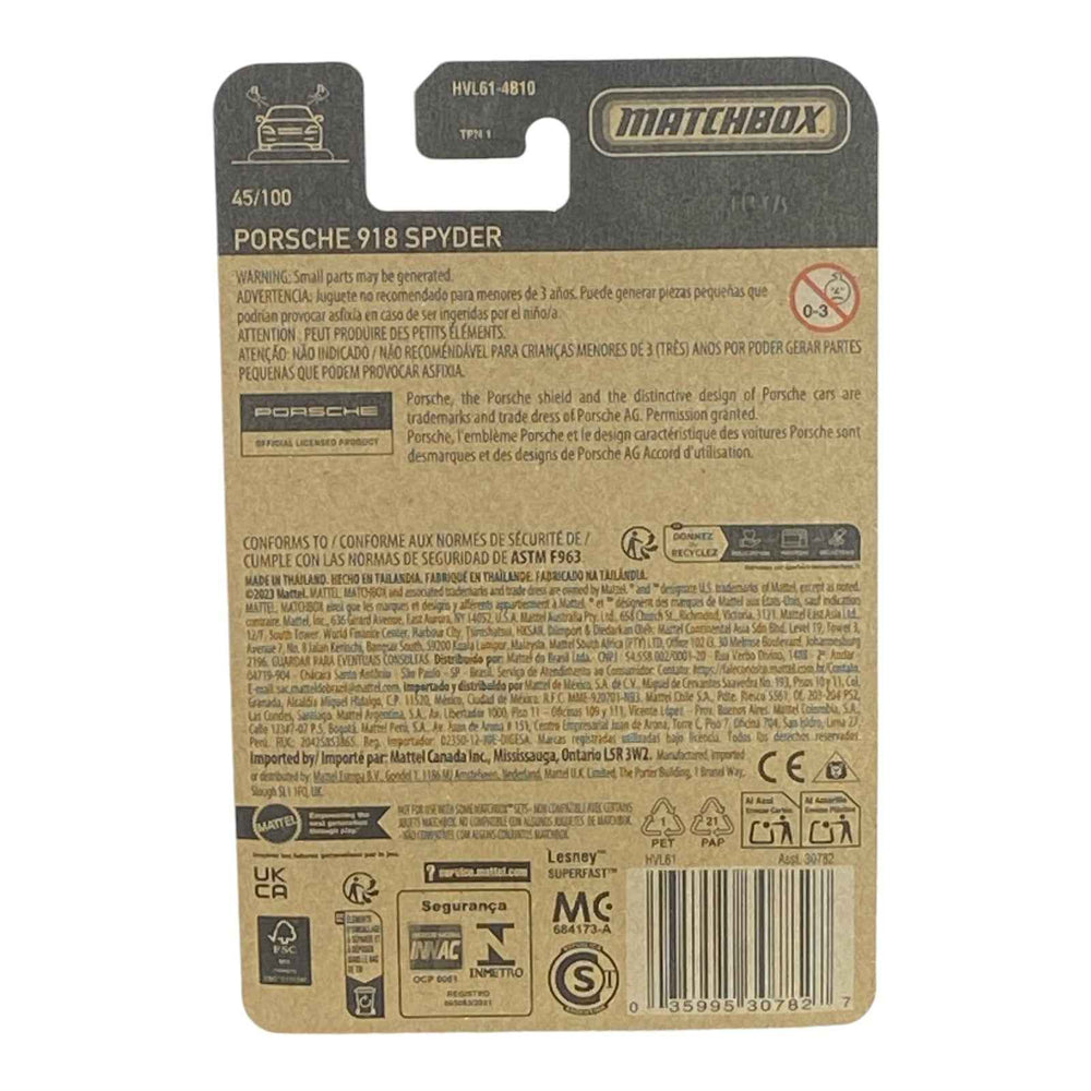 Matchbox Porsche 918 Spyder - Matchbox Series 45/100 -