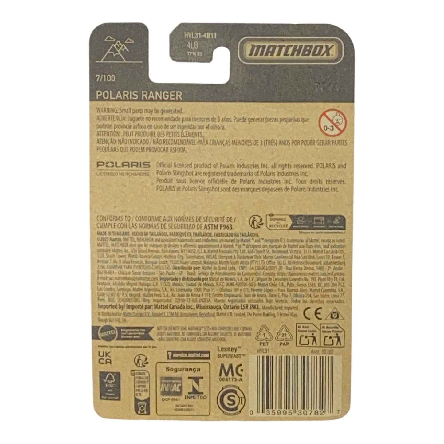 Matchbox Polaris Ranger Facing Right) - Matchbox Series 7/100