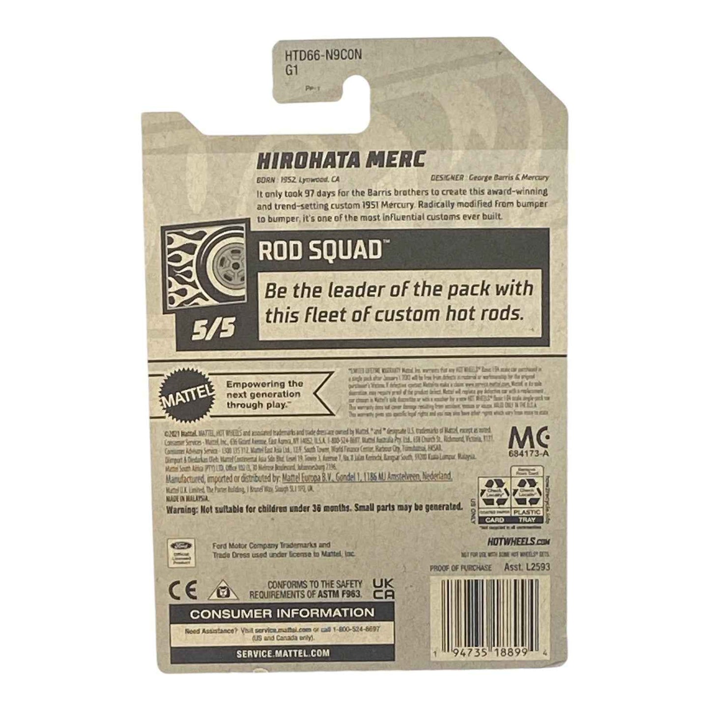 Hot Wheels Hirohata Merc - Rod Squad Series 5/5