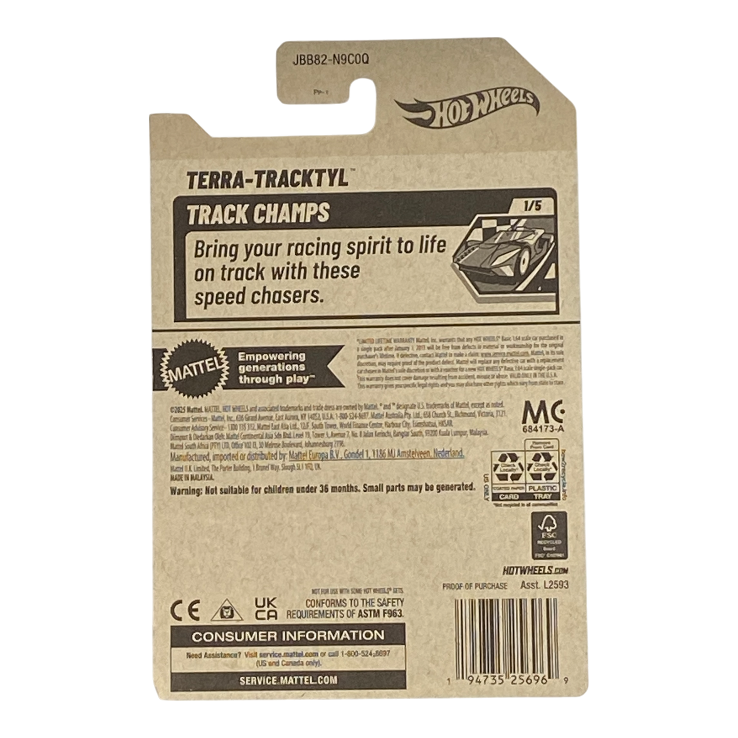 Hot Wheels Terra-Tracktyl (Gray) - HW Track Champs Series 1/5