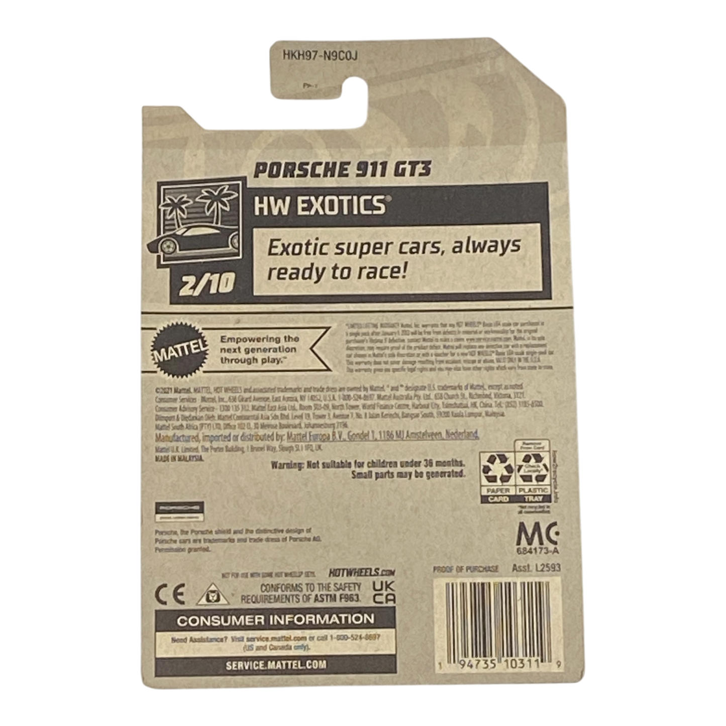 Hot Wheels Porsche 911 GT3 - HW Exotics Series 2/10