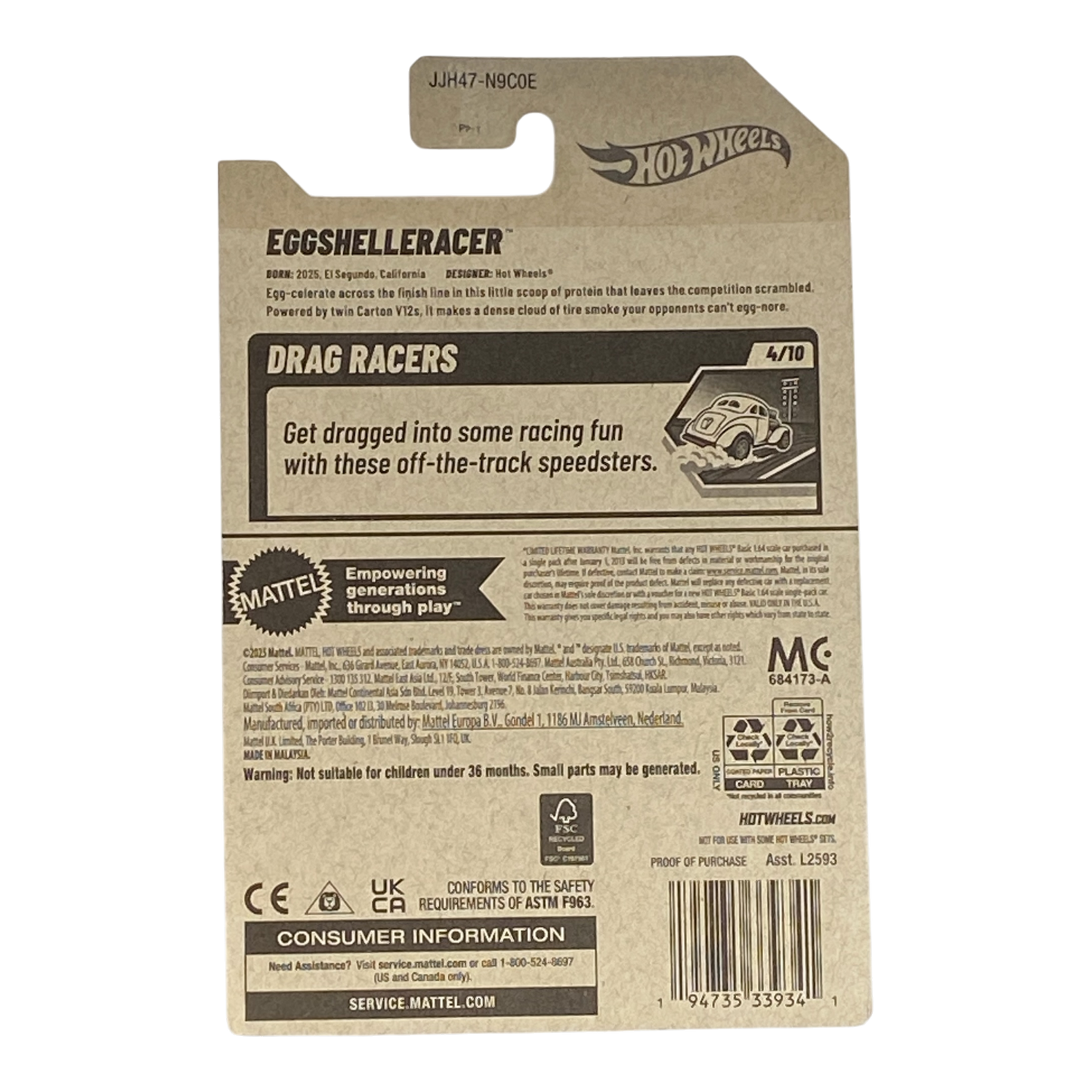 Hot Wheels EggShelleRacer - Drag Racers Series 4/10