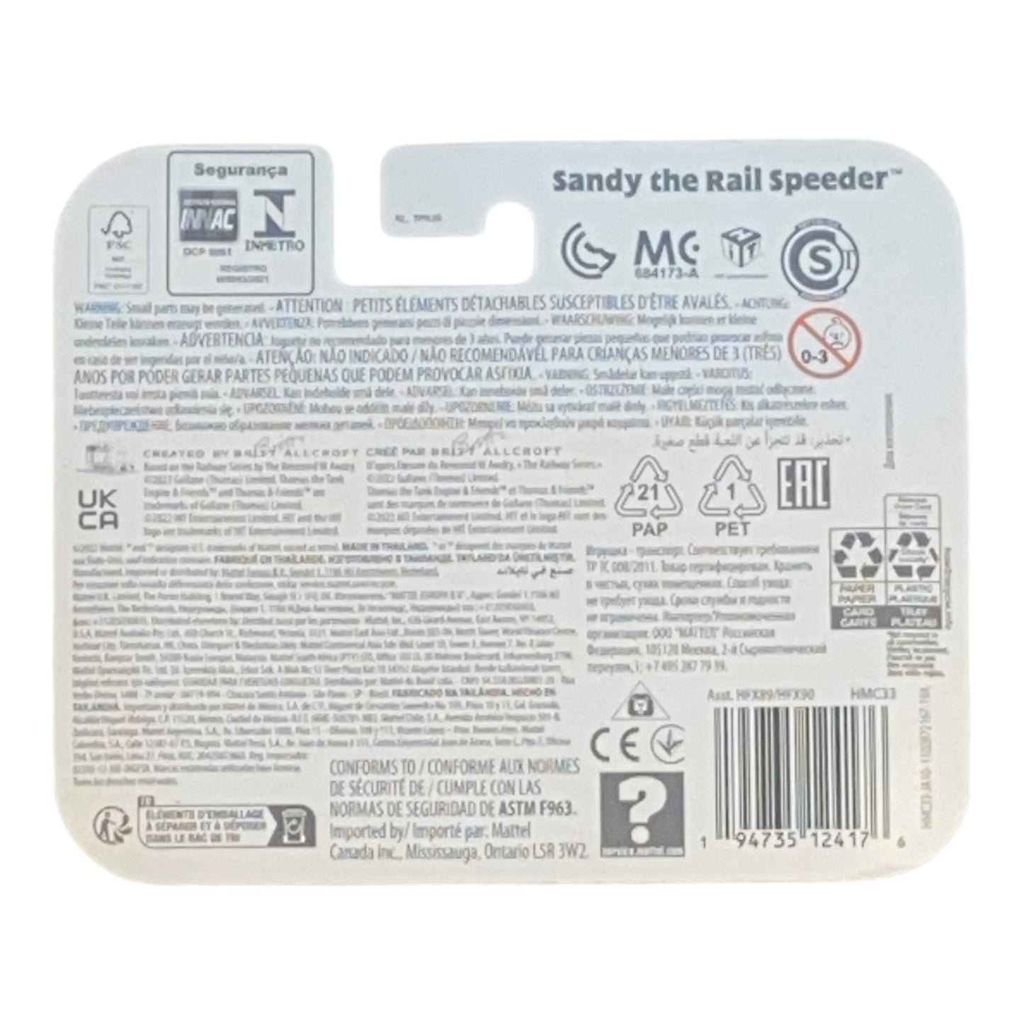 Thomas & Friends Sandy The Rail Speeder Push Along Car