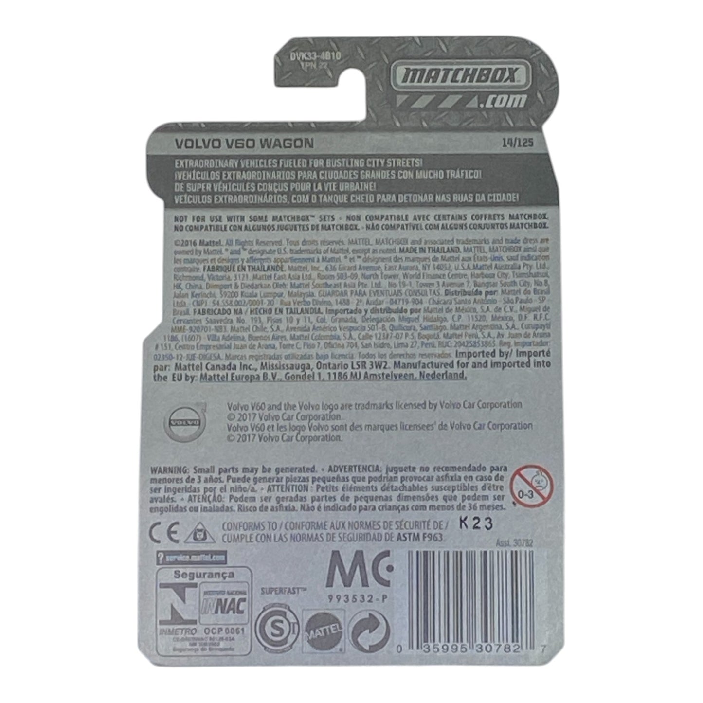 Matchbox Volvo V60 Wagon - 2017 matchbox Explorer Series 14/125 (Damaged Package)