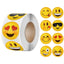 500Pcs/Roll Cartoon Funny Smile Face Expression Reward Stickers 8 Designs 2.5cm/1.0in Round For PC Pad Fridge Gift Diy Decor