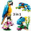 3 in 1 Parrot Building Toy Set, Transforms to 3 Different Animal Figures - from Colorful Parrot, to Swimming Fish, to Cute Frog