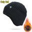 Outdoor Men’s Winter Knitted Bomber Hat – Plush Lined Peaked Cap with Earmuffs | Warm Faux Fur Cycling Hat for Cold Weather Protection