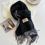 2023 Korean Style Cashmere Winter Scarf for Women – Knitted Double-Sided Solid Color Wrap | Soft Warm Fashion Neckerchief Shawl