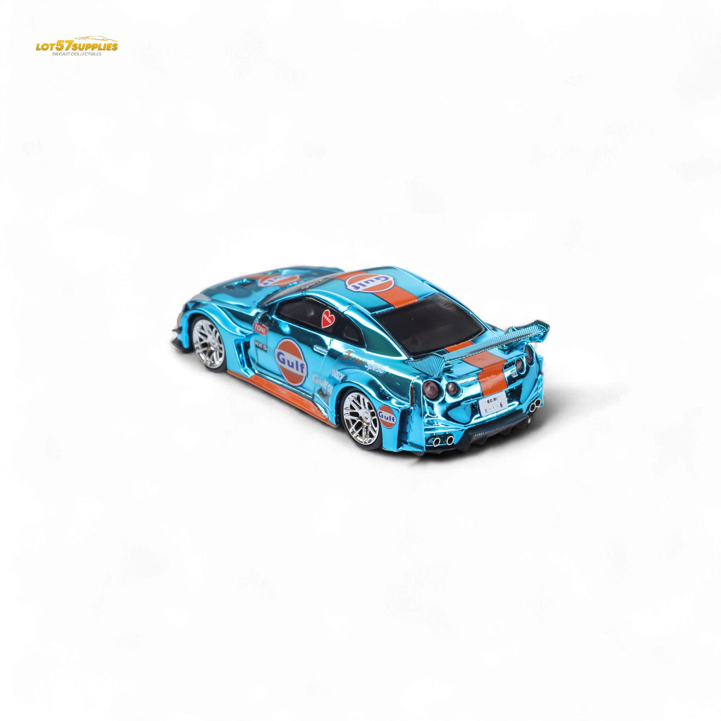 Demon King Auto LBWK Nissan GTR35 - Chrome Gulf 1:64