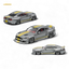 (Pre-Order) Liberty 64 Mustang Lowered Widebody Kit - Metallic Silver + Yellow Stripes 1:64