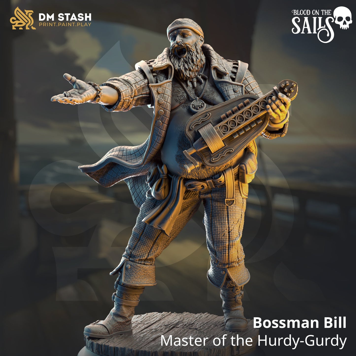 Bossman Bill, Master of the Hurdy-Gurdy (Male Human Pirate Bard)