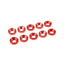 Red Aluminum Washer for M4 Flat Head Screws, OD=10mm, 10 pcs