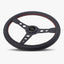 The Daytona | Black Leather | Black Spoke | Red Stitch