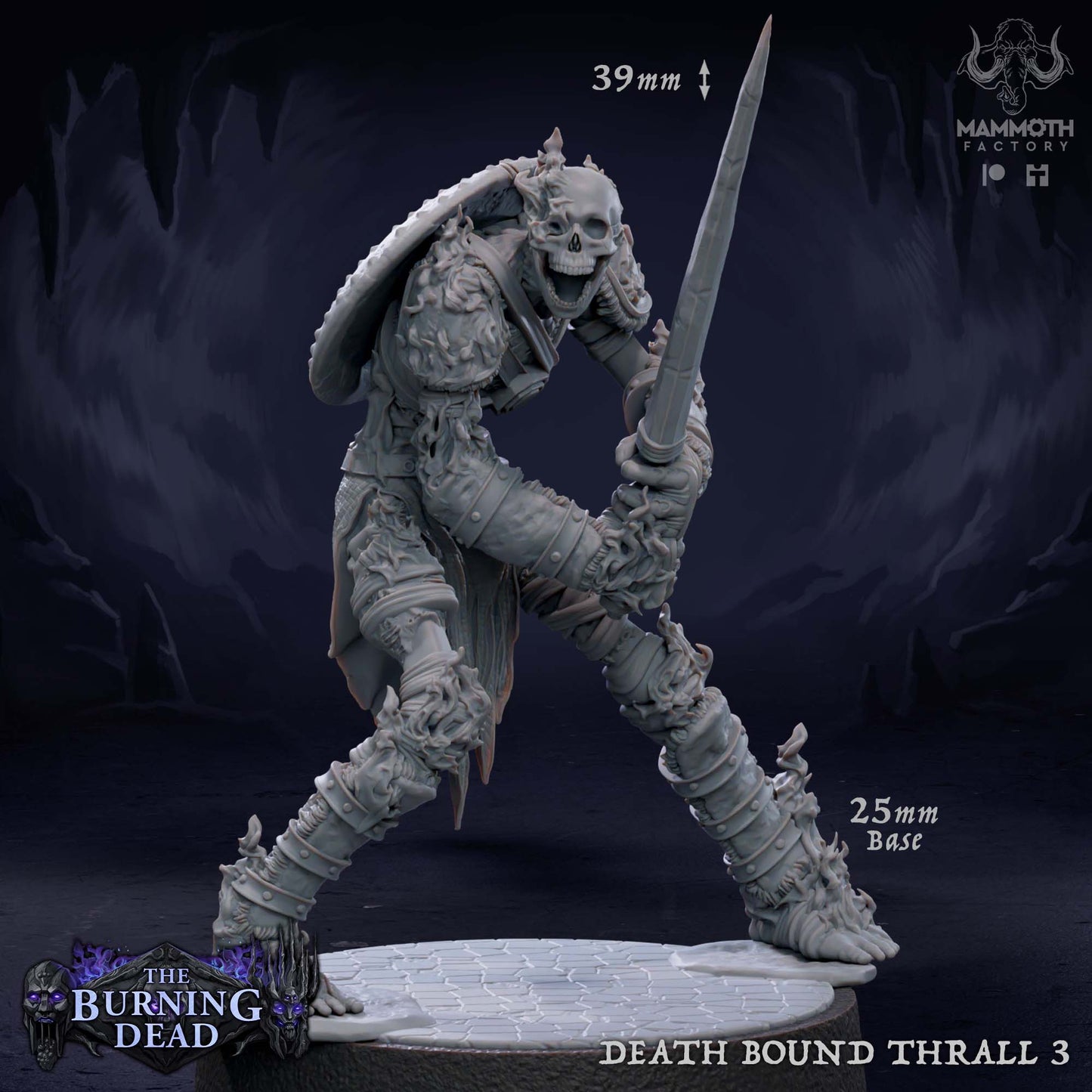 Death Bound Thrall: Sculpt 3 (Skeleton Warrior, Regular or On Fire)