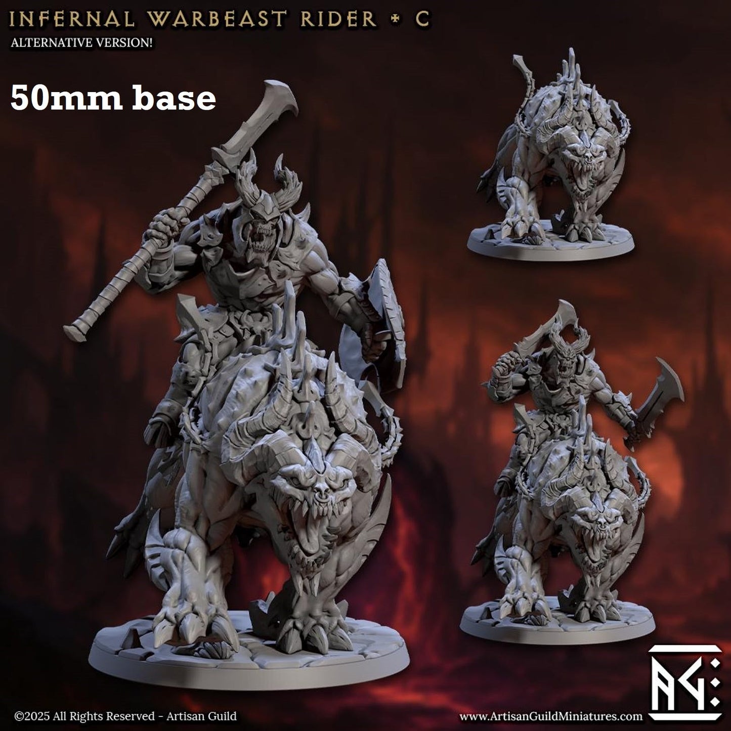 Infernal Belzatu Warbeast Riders: Sculpt C (Demon Warrior Cavalry Unit)