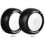 Louise R/C - E-Hornet 1/10 4WD Front Buggy Tire, Soft, Mounted on White Rim, for Kyosho 12mm Hex