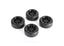 Drift Tires + Wheels 8 Spoke Black +1mm (4pcs), Fits LMX