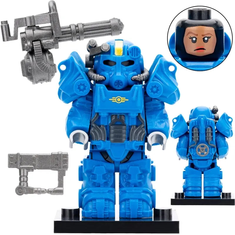 Fallout Blue T-60 Power Armor Custom Minifig