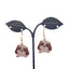 Brown and white dog earrings