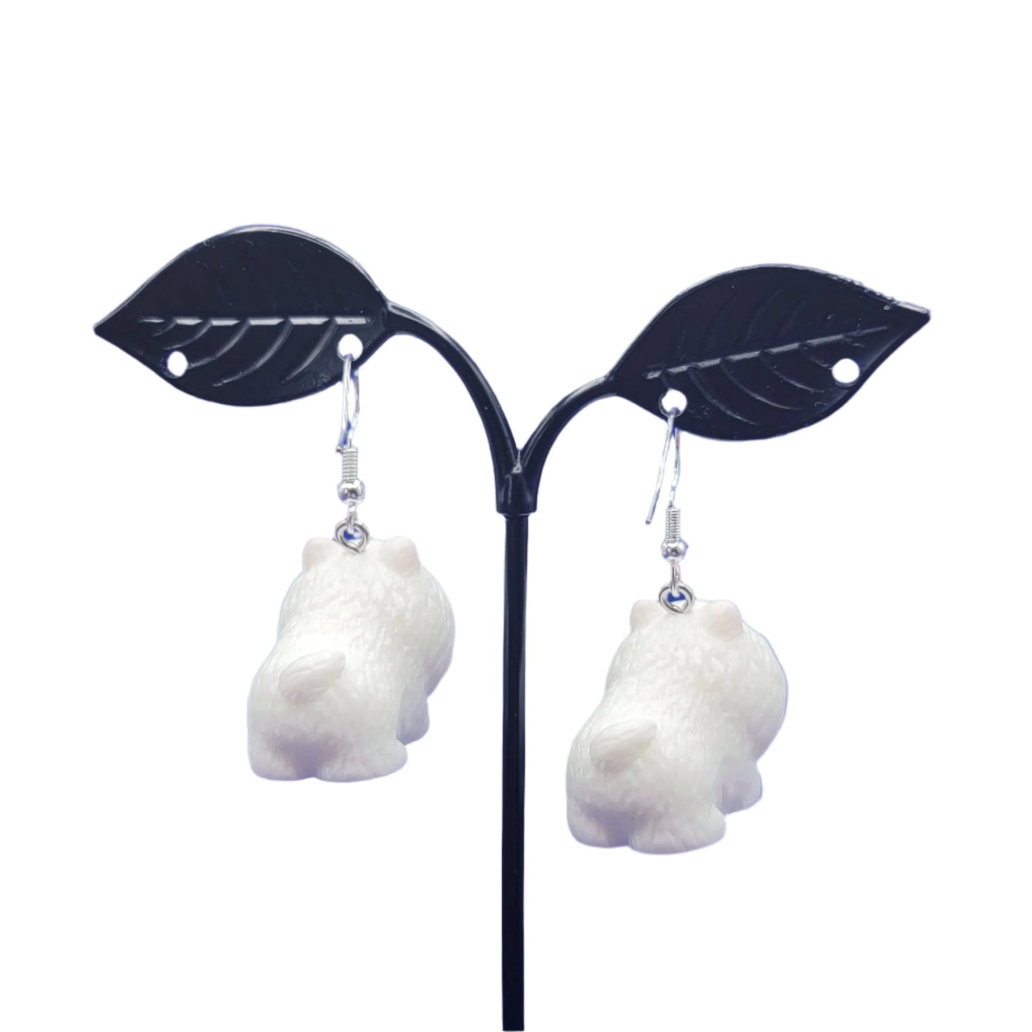 White dog earrings