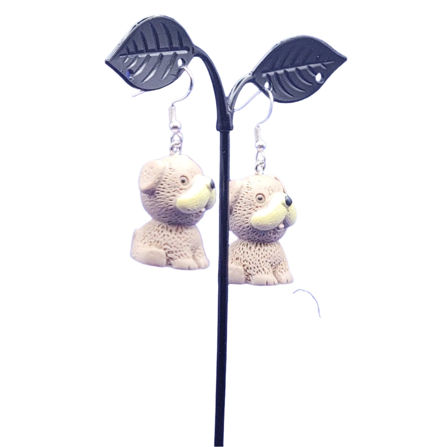 Brown dog earrings