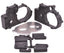 HYBRID GEARBOX HOUSING & REAR MOUNTS (BLACK) - TRAXXAS 2WD