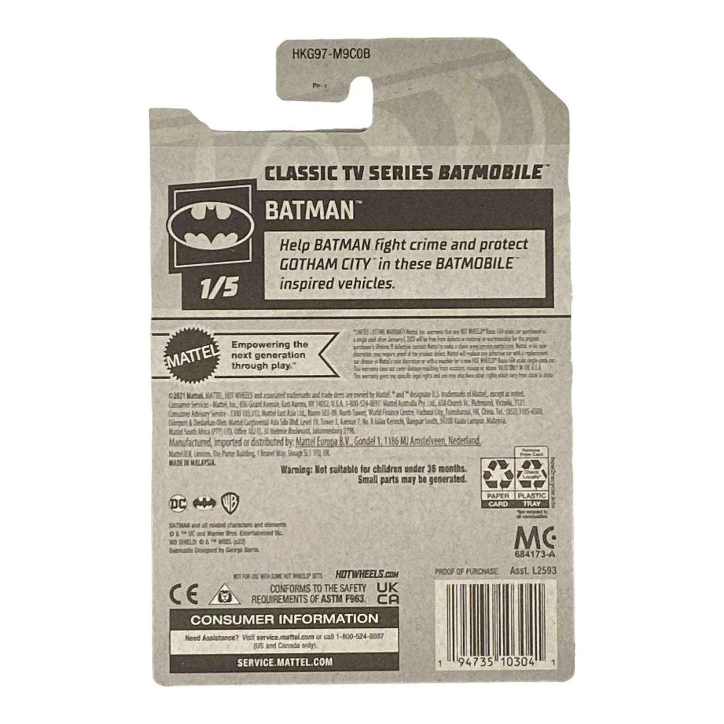 Hot Wheels Classic TV Series Batmobile - Batman Series 1/5