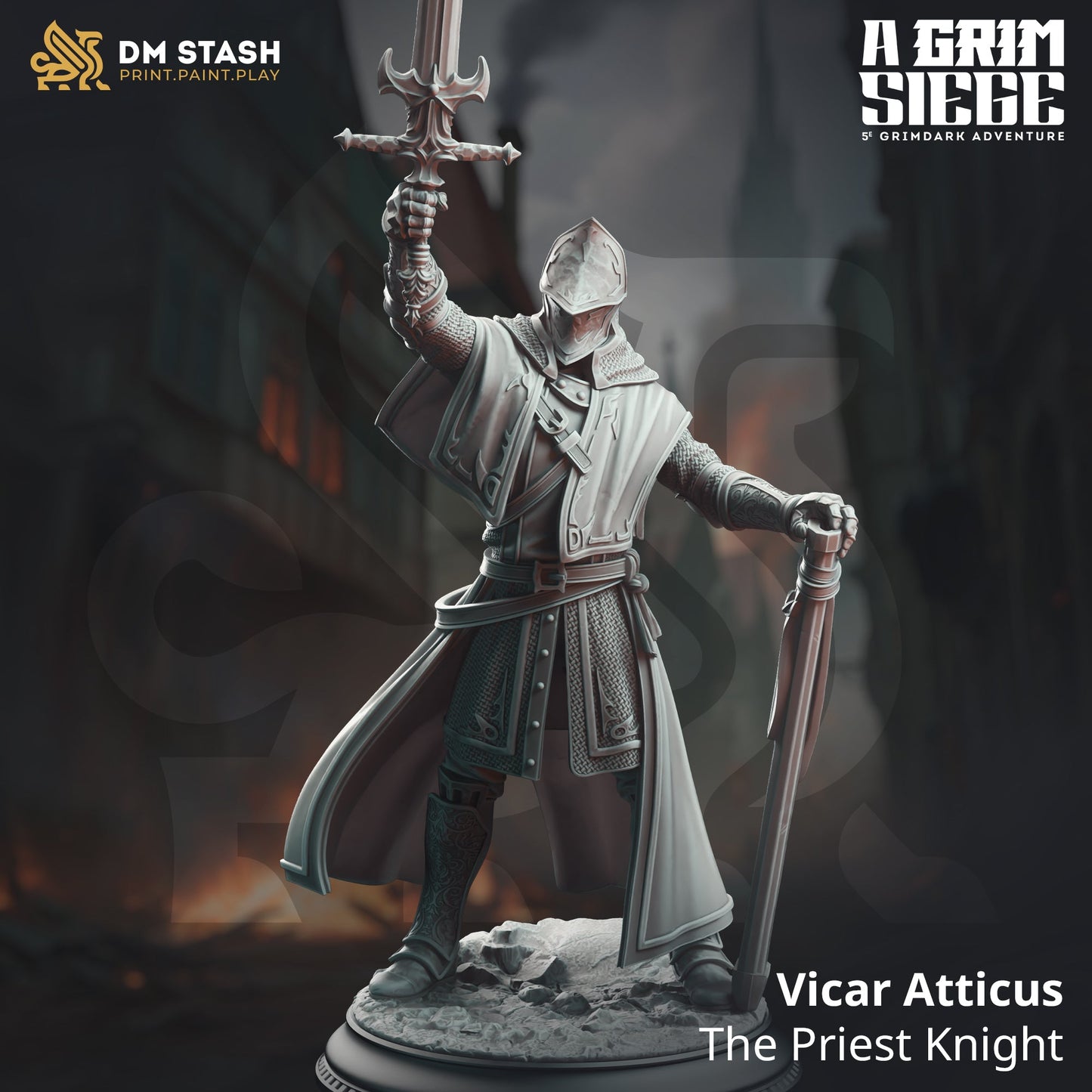 Vicar Atticus, The Priest Knight (Male Human Paladin)
