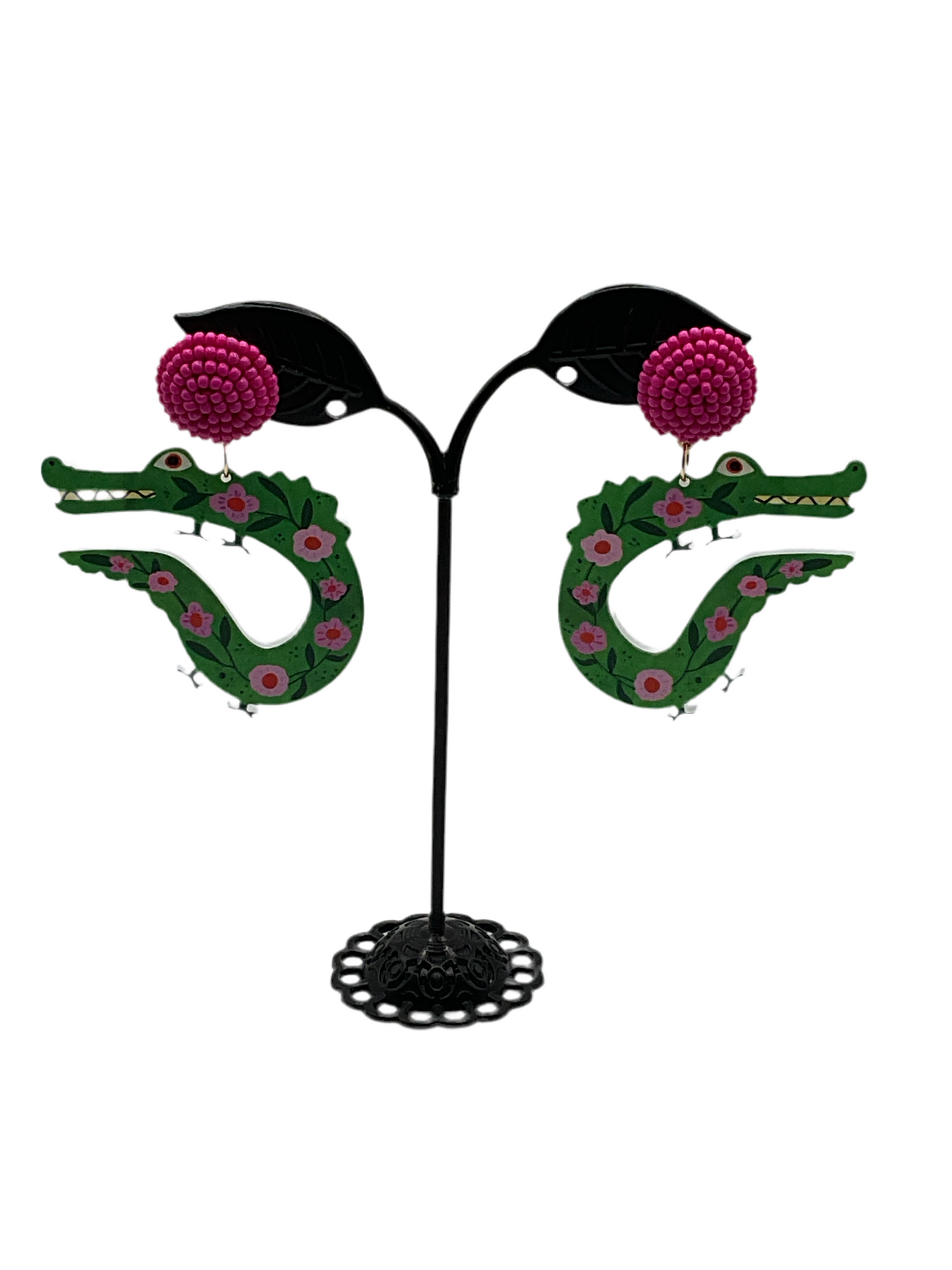Floral Alligator Earrings