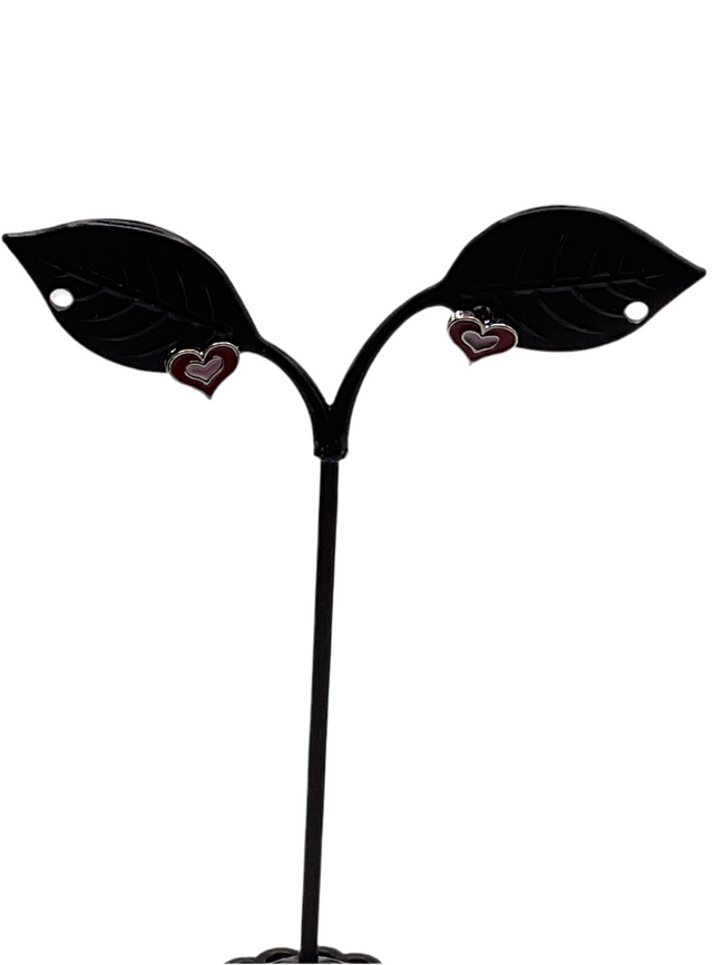 red and pink heart earrings Hover Image